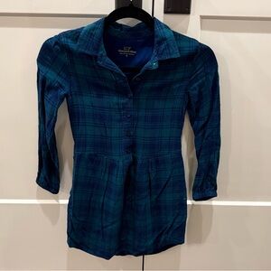 Vineyard Vines Girls’ Plaid Button-Up Shirt Dress, Sz 8